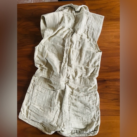 Free People one S green cargo romper - Picture 6 of 11